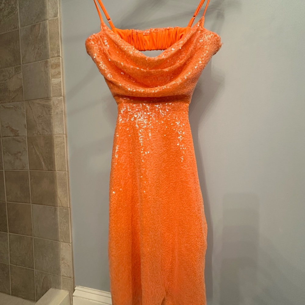 Windsor Strapless Orange Sequin Dress